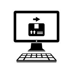 Courier website button - Vector flat icon