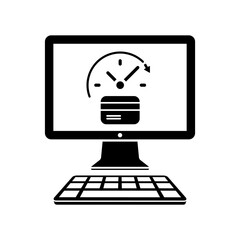 Full time credit card service - Vector flat icon