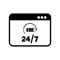 Obraz premium Customized digital service 24/7 - Vector flat icon
