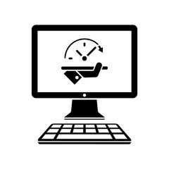 High speed performances computer online - Vector flat icon