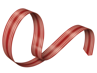 Elegant red and white striped ribbon, perfect for festive holiday designs. Use this Christmas banner element for gift wrapping, seasonal promotions, celebrations, and greeting cards.