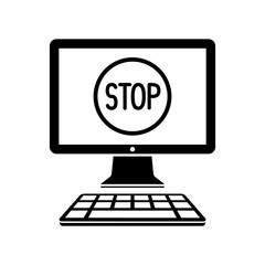 Stop signal - Vector icon for computer website or application
