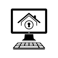 Home forbidden access - Vector icon for computer website or appl