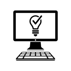 Light bulb - Innovative idea - Vector icon for computer website 