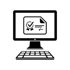 Online certification - Vector icon for computer website or appli