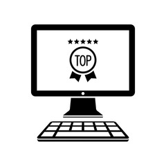 Top rating pc - Vector icon for best computer website or applica