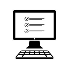 Checklist digital document - Vector icon for computer website or