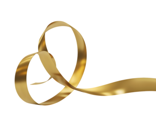 Elegant flowing golden ribbon against a sleek black background, perfect for luxurious designs, festive celebrations, gifts, and abstract graphic elements. Modern and rich.
