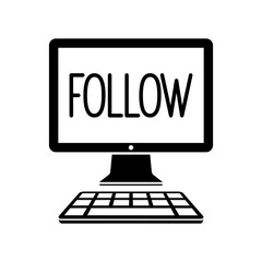 Follow window - Vector icon for computer website or application