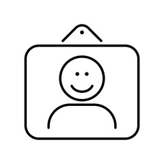 Smiling portrait icon - Thin series