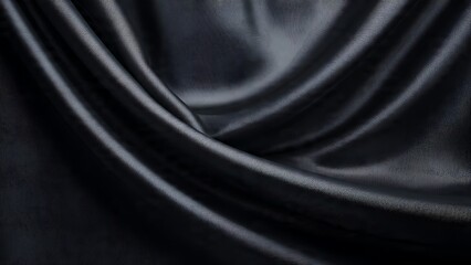 Fototapeta premium Dark luxurious fabric with textured folds and subtle sheen