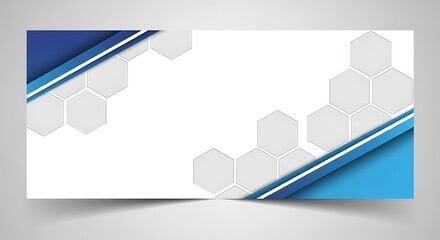 Modern abstract geometric background with blue accents and hexagonal patterns