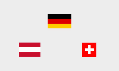 3-er Flaggen Set DACH – Deutschland Österreich Schweiz / Professionelle Darstellung / Korrektes Seitenverhältnis & Farbdarstellung