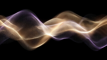 A dynamic wave of illuminated particles forming an elegant flowing structure that symbolizes data movement and futuristic digital communication.
