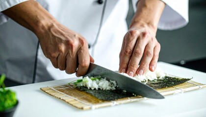 Sushi Chef Preparing Japanese Cuisine