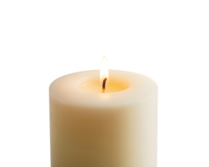 Elegant pillar candle with a warm, bright flame glowing against darkness. Perfect for festive Christmas banners, holiday season designs, cozy winter ambiance, or peaceful New Year's themes. Creates