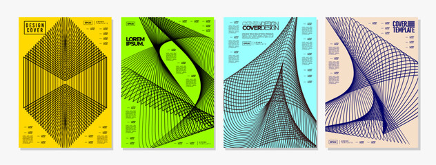 Set of structure system dynamic line abstract cover