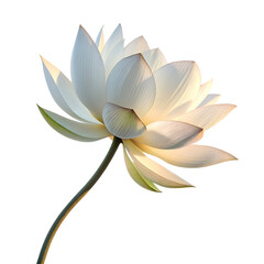 Fototapeta premium Elegant White Lotus Flower on Black Background