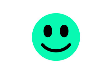 Smiley Face Emoji Icon – Simple Green Happy Face Symbol with Minimal Friendly Expression for Chat, Message Reaction, Social Media Sticker and UI Design