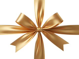 Elegant golden ribbon bow on a black background, perfect for festive gift decorations, luxury presents, holiday celebrations, Christmas designs, birthdays, and special event promotions.