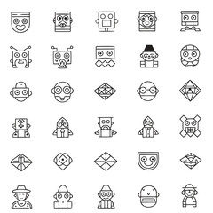 Line Art Avatar and Robot Icon Bundle