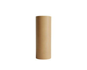 Versatile brown cardboard tube isolated on a black background, perfect for packaging, craft projects, or DIY concepts. Eco-friendly paper cylinder for mailing, shipping, or creative design elements