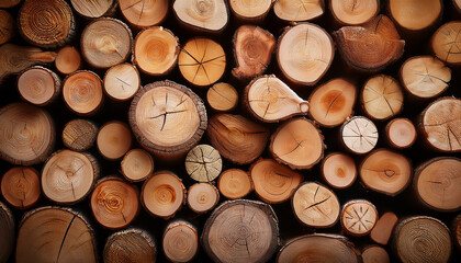 Stack Of Cut Logs Wood Pile Cross Section Of Tree Trunks