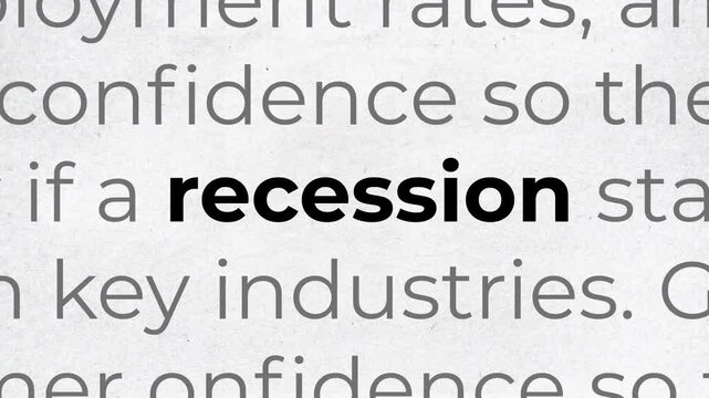 Recession words headlines on newspaper