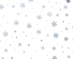 Elegant falling snowflakes and shimmering stars on a transparent background, perfect for Christmas, New Year, and winter holidays. Ideal for festive banners, overlays, digital art, seasonal designs