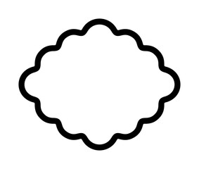 Geometric decorative frames or stickers in the shape of a diamond with a wavy or zigzag edge, outline border graphic design