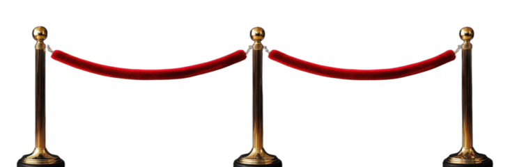 Red velvet rope barrier for exclusive access