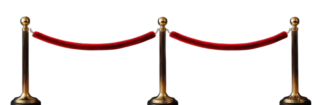 Red velvet rope barrier for exclusive access