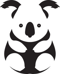 Cute koala bear face silhouette icon