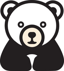 Cute cartoon bear face icon