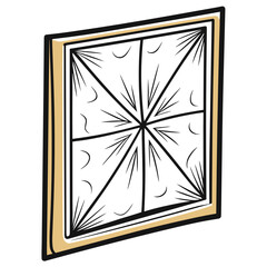 Frosted window design with decorative border representing winter  