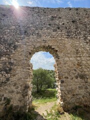 Fototapeta premium The ancient Croatian fortress of Klicevica or the remains of the military fortress Klicevica (Croatia) - Starohrvatska utvrda Kličevica ili ostaci vojne utvrde Kličevica (Benkovac, Hrvatska)