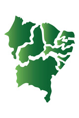 Mapa, estados, Nordeste, Brasil