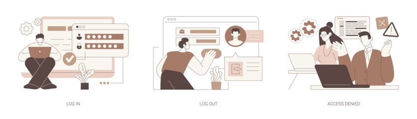 User profile access isolated cartoon vector illustrations se