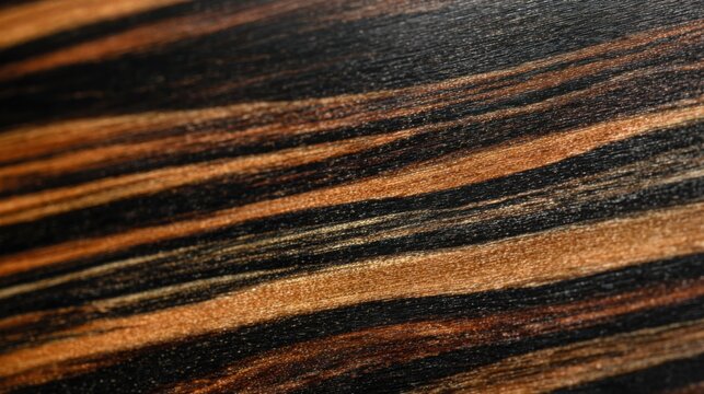 macro texture of exotic ebony wood deep contrast smooth lacquered finish luxurious dark pattern rare tree species ultra sharp detail