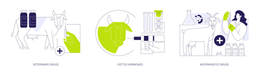 Drugs for livestock isolated cartoon vector illustrations se