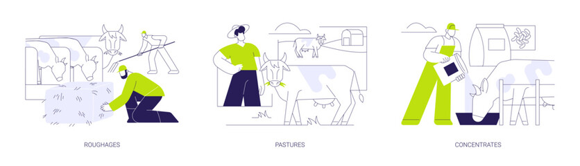 Feeds for livestock isolated cartoon vector illustrations se