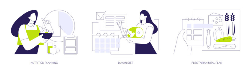 Nutrition planning isolated cartoon vector illustrations se