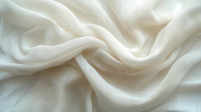Video Close-up view of white fabric texture