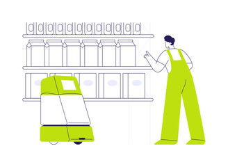 Inventory robots abstract concept vector illustration.