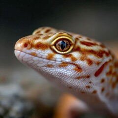 Detailed close-up of a gecko showcasing its vibrant patterns and textures