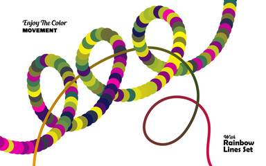 Abstract Color Gradient Waves. Background with Vector Line Pattern. Wavy Graphic Design Elements. Rainbow Color Ribbons