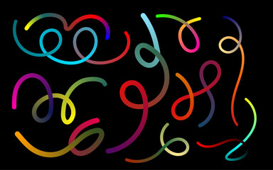 Abstract Color Gradient Waves. Background with Vector Line Pattern. Wavy Graphic Design Elements. Rainbow Color Ribbons