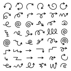 set of arrows on white background