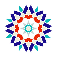 Geometric Arabic Mosaic. Islamic geometric pattern, zellige, Logotype inspiration, pre made decorative fashion labels, signs. Vector Zellige