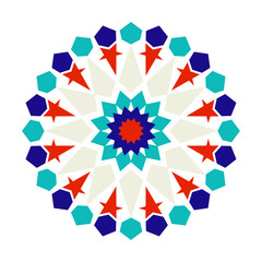 Geometric Arabic Mosaic. Islamic geometric pattern, zellige, Logotype inspiration, pre made decorative fashion labels, signs. Vector Zellige